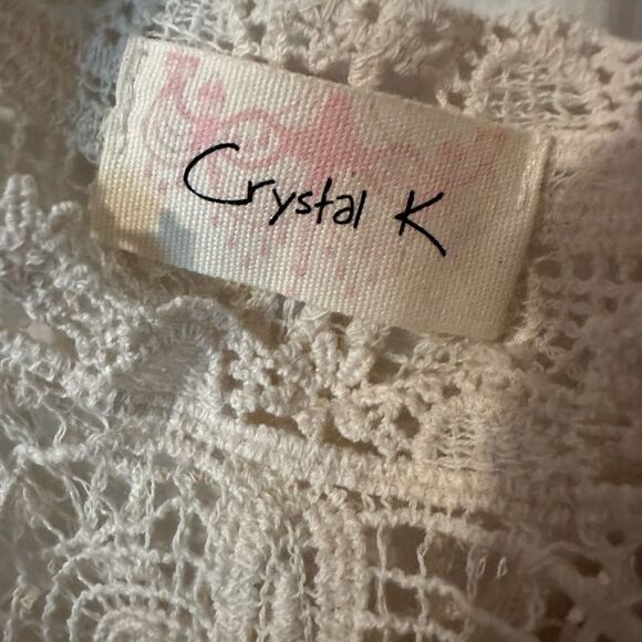 Crystal K Long Sleeve Crochet Style Top - Small/Medium Boho - Picture 3 of 6
